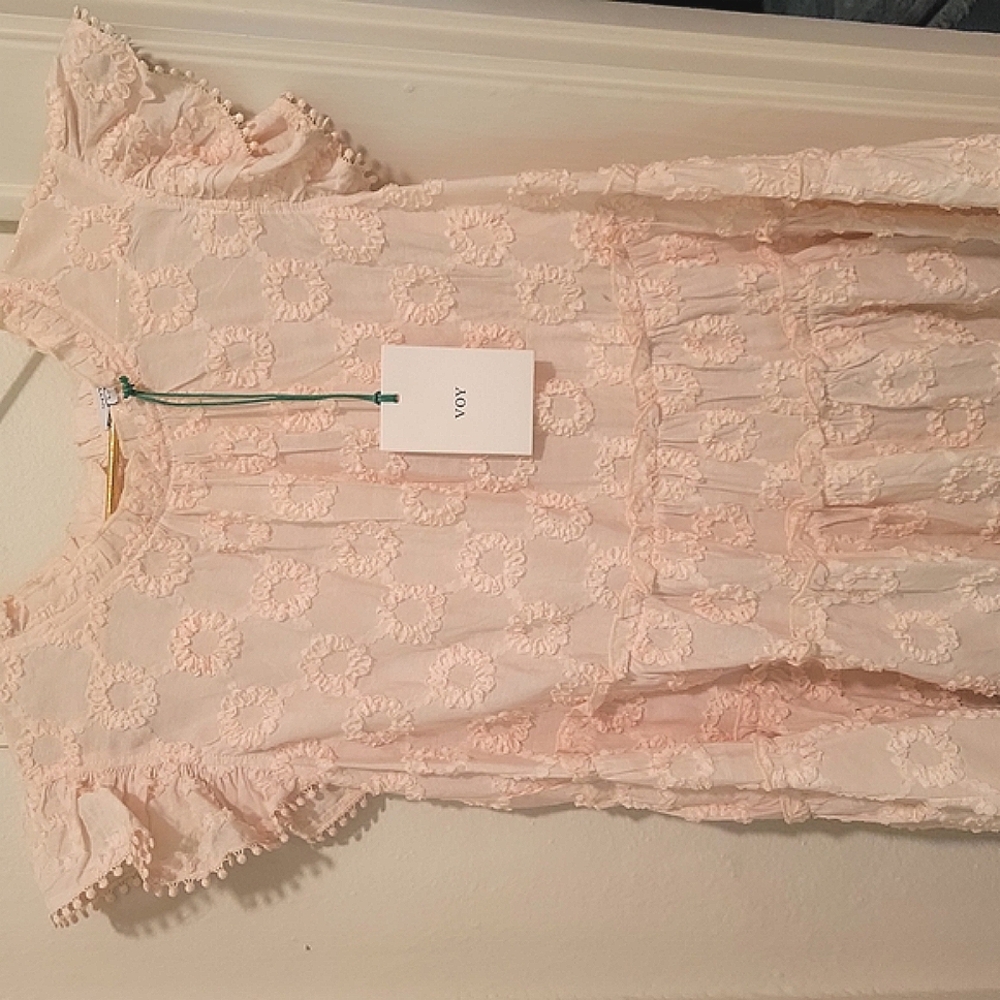 Gorgeous Pink Lacy Top with Floral Design